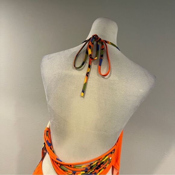 Venus Vibrant Orange Halter Maxi Dress size medium - Picture 6 of 14